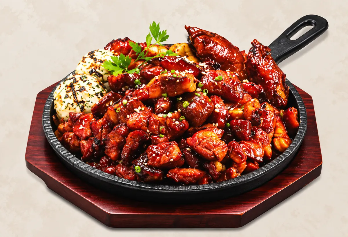 Spicy BBQ jokbal, flame-finished
